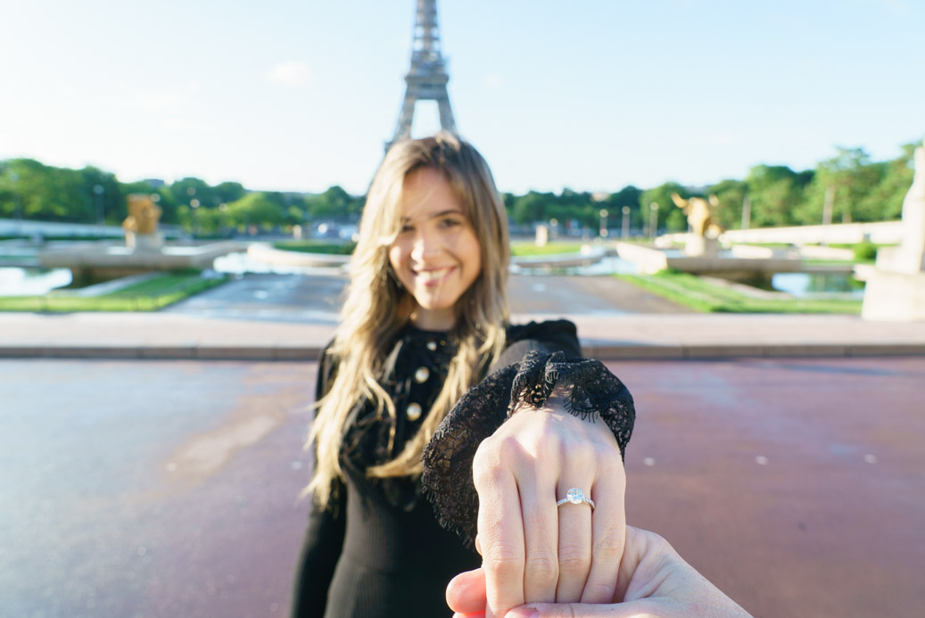 demande en mariage tour eiffel trocadero